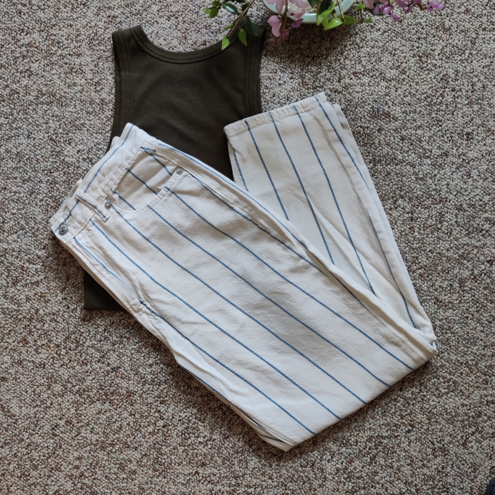 AE Summer Striped Mom Jean